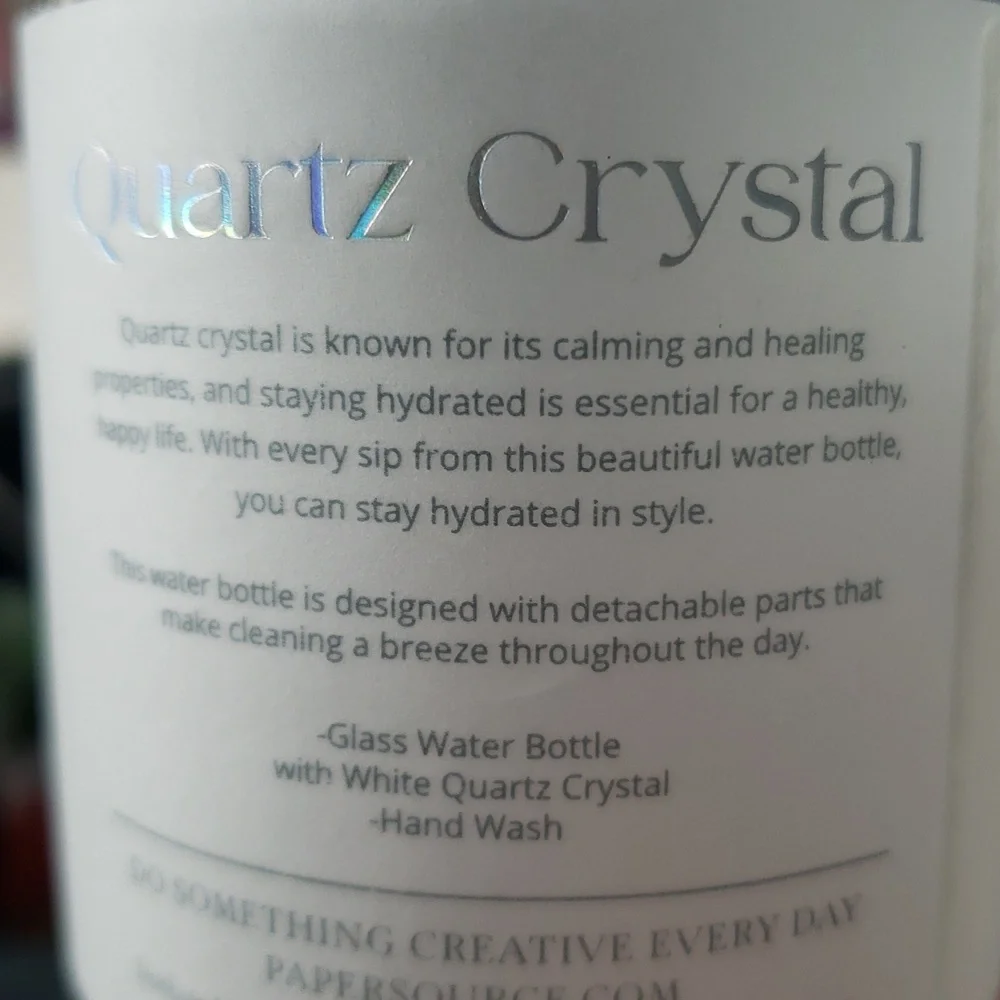 ❤️BUY 2 GET 1 FREE White Quartz Water Bottle, Size 16.2 oz.